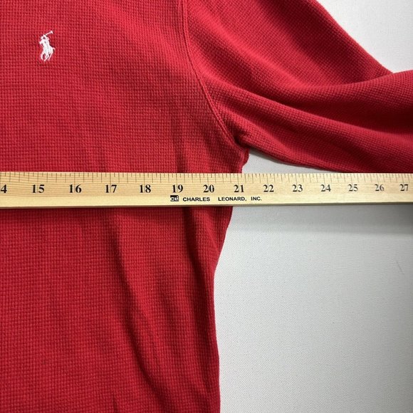 Polo Ralph Lauren‎ Men's Red Waffle Knit Thermal Longsleeve  Shirt Size Large - Picture 5 of 9